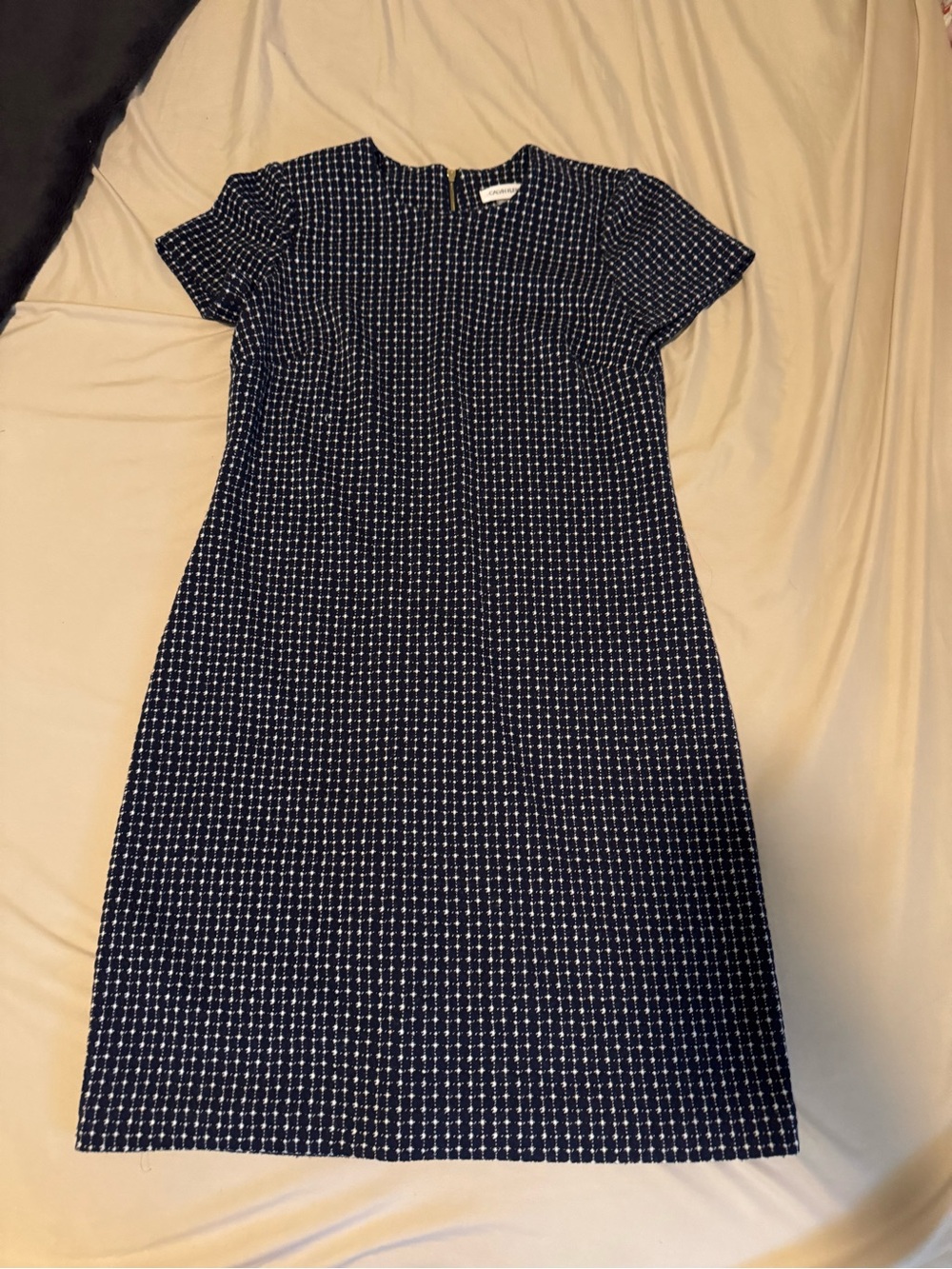 Classic Navy Dot Shift Dress - Women